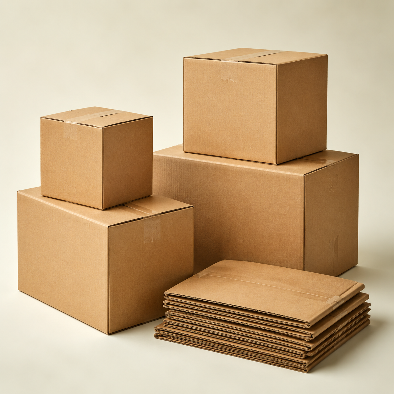 Cajas de cartón reutilizables limpias y en excelente estado
